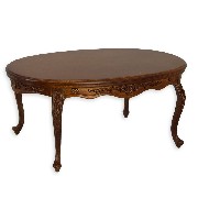 oval table walnut  Trianon collectible furniture 1:12