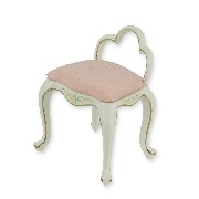 stool ivory w lowers  Trianon collectible furniture 1:12