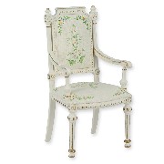 armchair louis xvi ivory flowers miniature 1:12