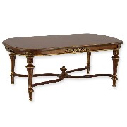 oval table louis xvi walnut-gold miniature 1:12