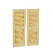 pair of small louvered shutters for dollhouses 1:12