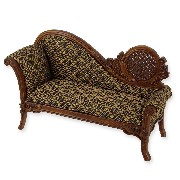 waiting sofa walnut  Trianon collectible furniture 1:12