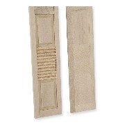 2 large french shutters barewood miniature 1:12