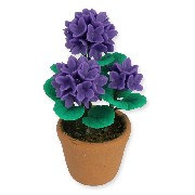 hydrengeain pot, purple miniature 1:12