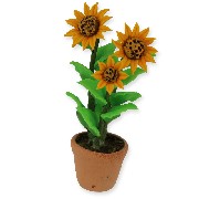 sunflowers in pot miniature 1:12