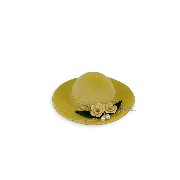 ladies hat with 2 flowers miniature 1:12