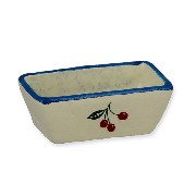 white roasted pan with cherry pattern miniature 1:12