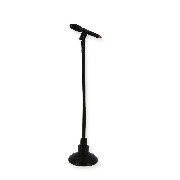 black microphone on removable stand