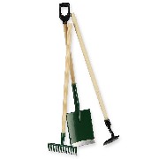 set 3 green garden tools miniature 1:12