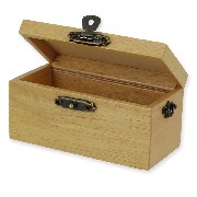 chest trunk natural oak miniature 1:12