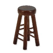high stool walnut miniature 1:12