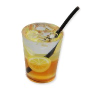 cocktail glass with lemon miniature 1:12
