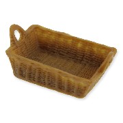 medium brown rectangular basket miniature 1:12