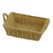 light brown rectangular basket miniature 1:12