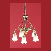 12v chandelier clip antique 5 tulips miniature 1:12