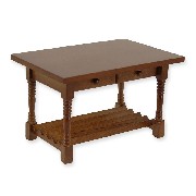 kitchen table w/drawers walnut miniature 1:12