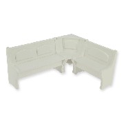 corner benches s/3 white miniature 1:12