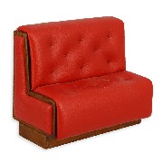 walnut bench red leather miniature 1:12