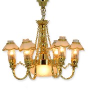 12v chandelier clip antique 6 glasses miniature 1:12