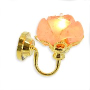 12v wall lamp clip pink flower miniature 1:12