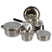 set 4 pots with lids miniature 1:12