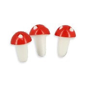 3 red mushrooms with white dots miniature 1:12