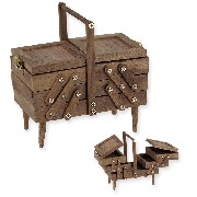 sewing table walnut miniature 1:12