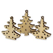3 trees wood miniature 1:12