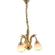 12v hanging lamp clip brass 3 flutes miniature 1:12