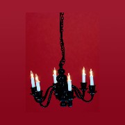 12v chandelier black 6 arms miniature 1:12
