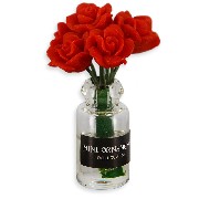 red roses in vase miniature 1:12