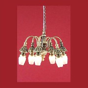 12v chandelier clip antique 6 flutes for dollhouses 1:12