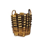 deep basket w/2 handles 3cm miniature 1:12