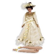porcelain lady beige-pink BROKEN LEGS for dollhouses 1:12
