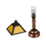 led table light copper orange STICK-ON LAMP SHADE  for dollhouses 1:12