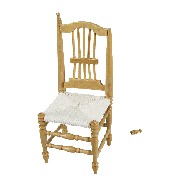 chair natural oak PART TO BE RE-GLUED miniature furniture 1:12