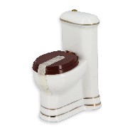toilets white  with gold- 1:12