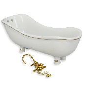 Bath white  with gold- 1:12