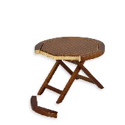 garden table walnut - Damaged tray - miniature furniture 1:12