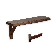 shelf walnut - 1 loose bracket - miniature furniture 1:12