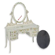 dresser ivory w/flowers - broken mirror frame -  Trianon collectible furniture 1:12