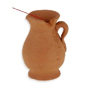 Tall terracotta jug 6 – damaged – 4 cm, 1/12 scale miniature