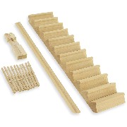 staircase bannister right - needs gluing -, bare wood for dollhouses 1:12