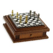 chess pieces with drawer - non-magnetic - Miniature 1:12