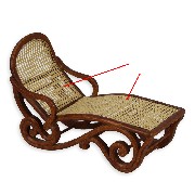 Lounge chair walnut  Trianon collectible furniture 1:12