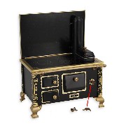 cooking stove black - FAULTY TAP- miniature furniture 1:12