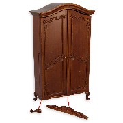 treasure cabinet walnut - TO BE RESTORED - Trianon collectible furniture 1:12