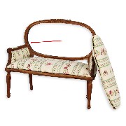 sofa louis xvi walnut - TO BE REPAIRED -  Trianon collectible furniture 1:12