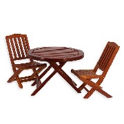 Garden set 3 pcs table and 2 chairs miniature furniture 1:12