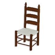 shaker side chair walnut miniature 1:12